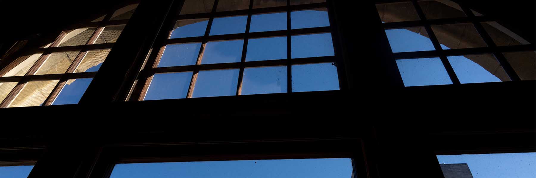 Campus architecture against a blue sky